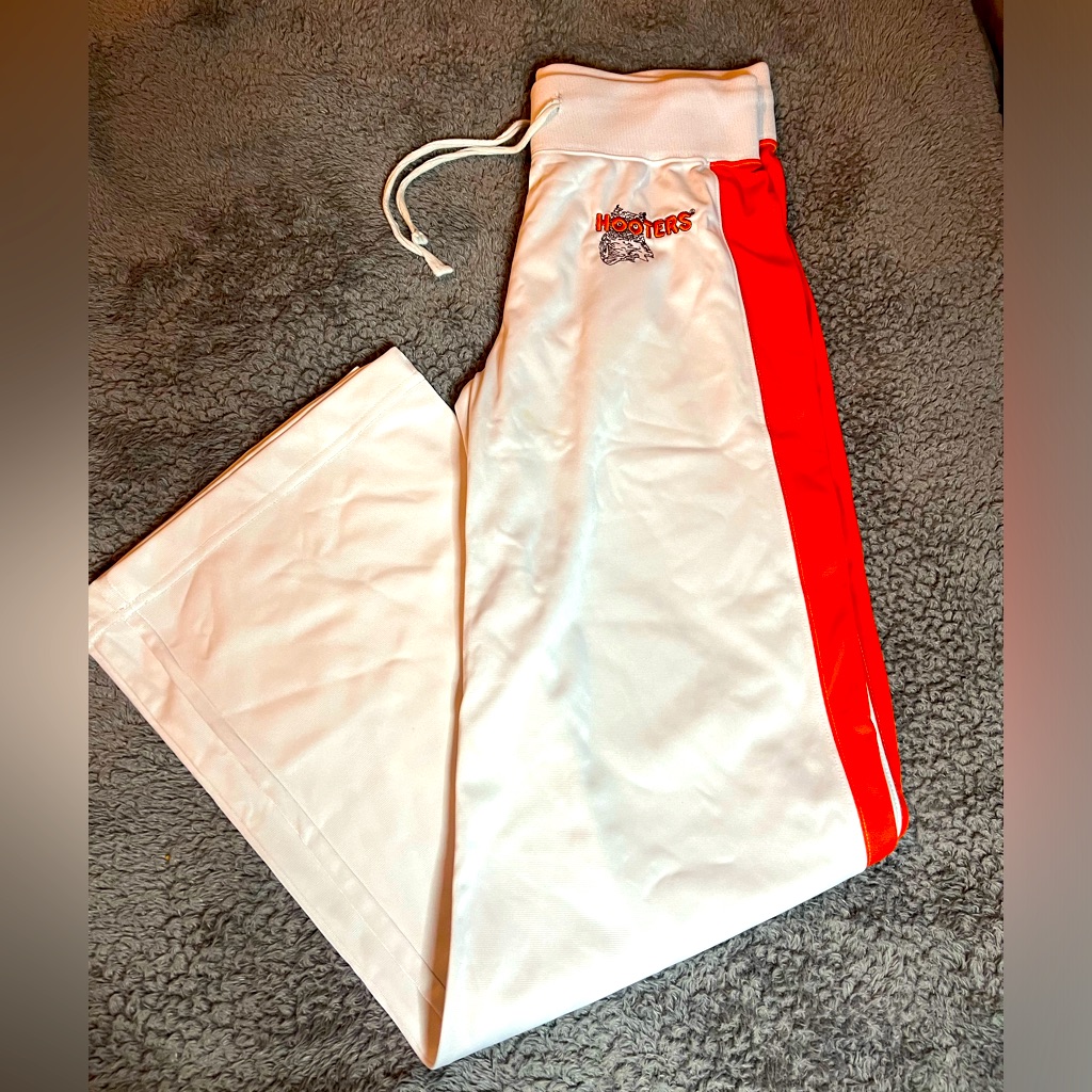 Hooters's Girl Vintage Uniform White Track Pants Rare Size Medium